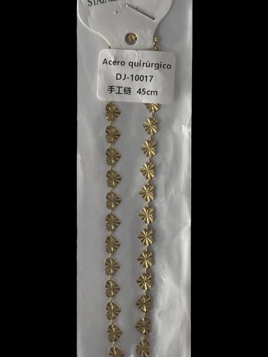 -10017 cadena acero dorado -