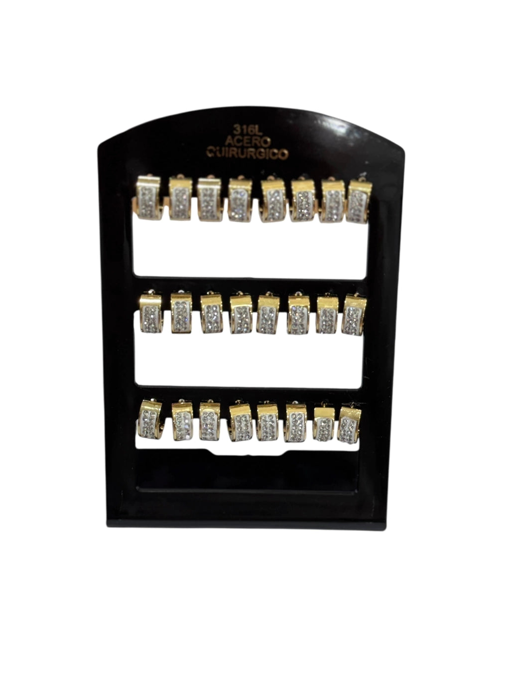 359B2 aros Cubana acero dorado x12