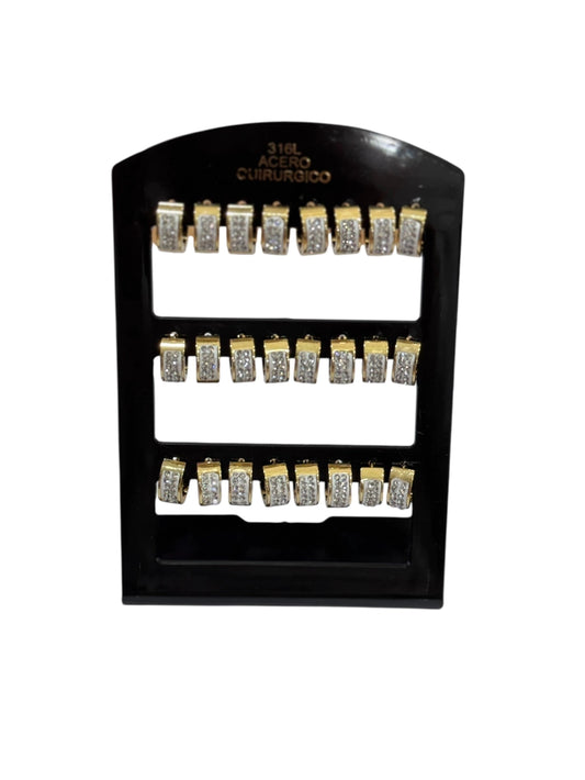 359B2 aros Cubana acero dorado x12