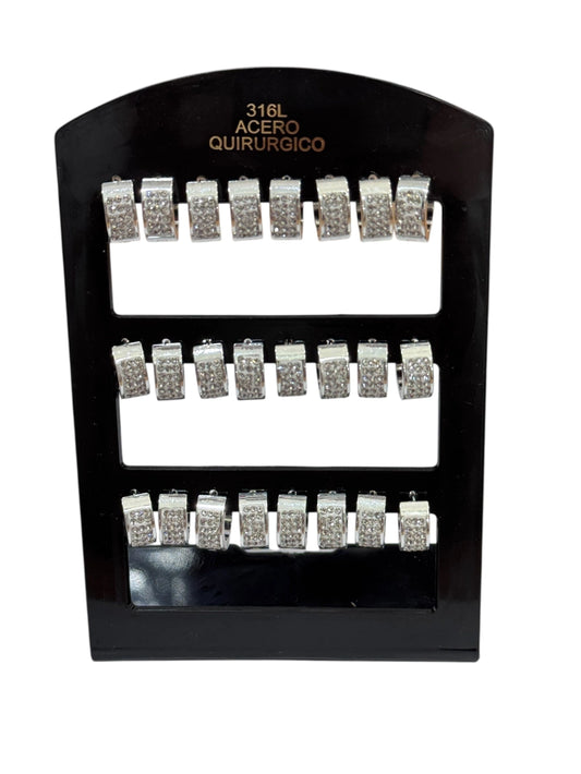 356C1 aros Cubana acero blanco x12 -