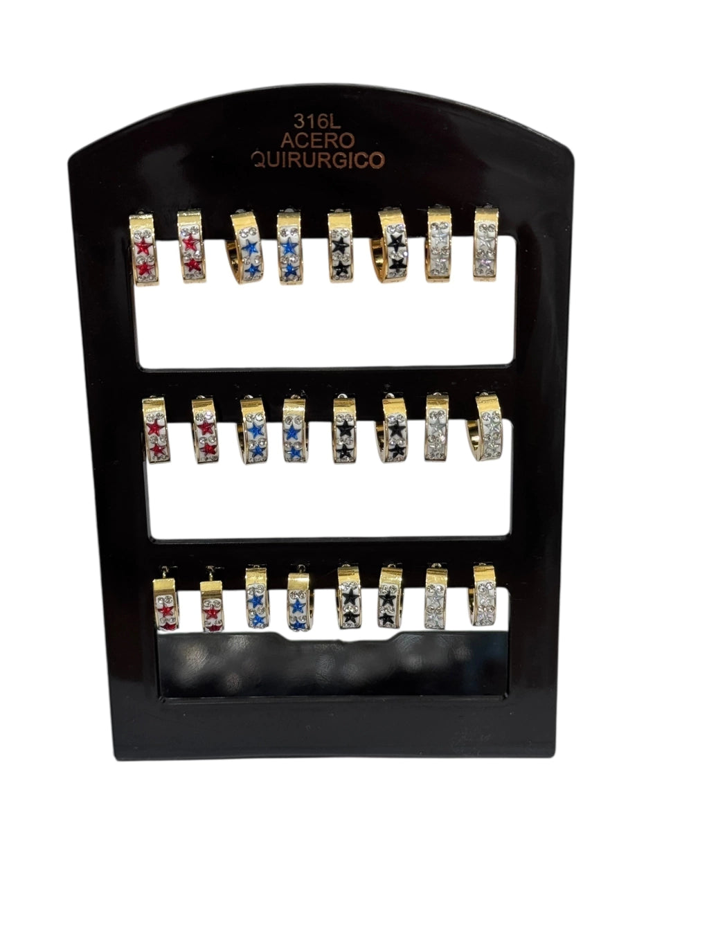 352B aros Cubana acero dorado x12