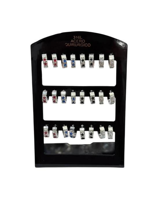 352C aros Cubana acero blanco x12