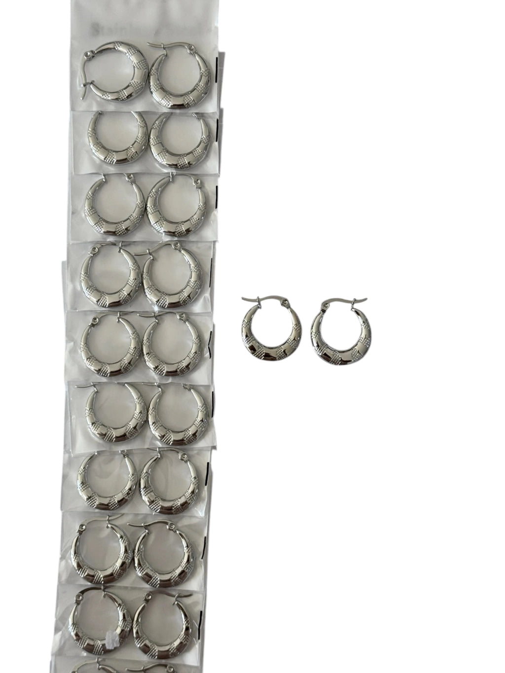 139A4 aros de acero plateado