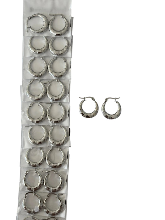 139A4 aros de acero plateado