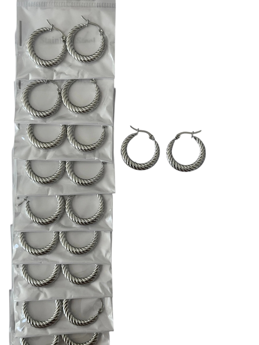 139A6 aros de acero plateado