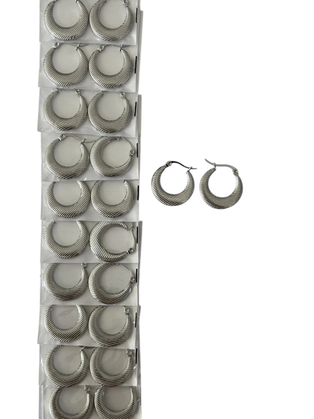 139A7 aros de acero plateado