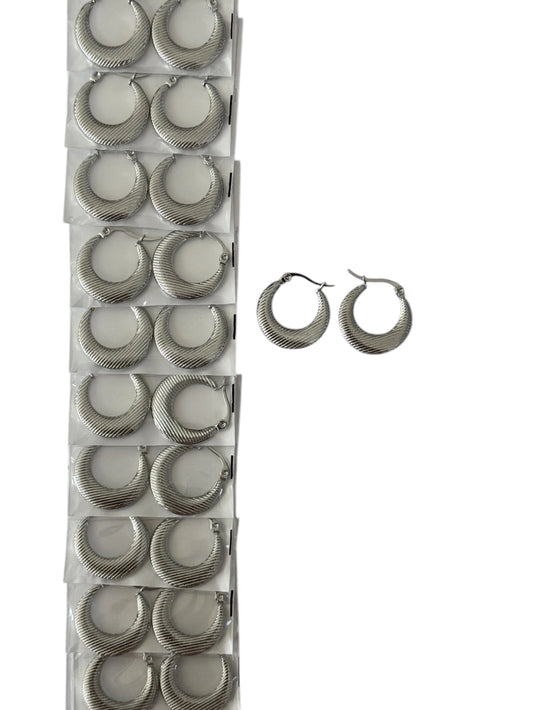 139A7 aros de acero plateado