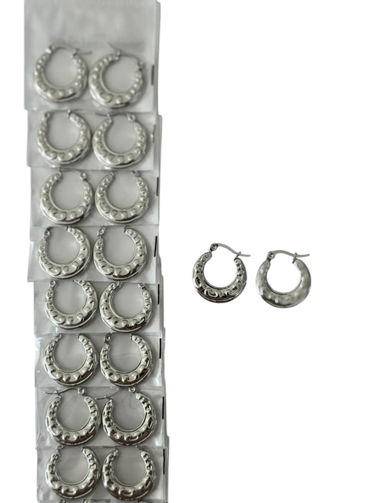 139A10 aros de acero plateado