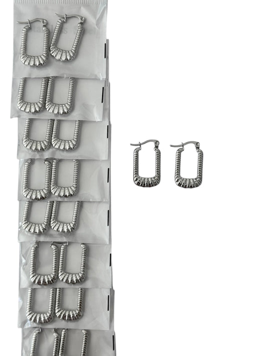 139A15 aros de acero plateado
