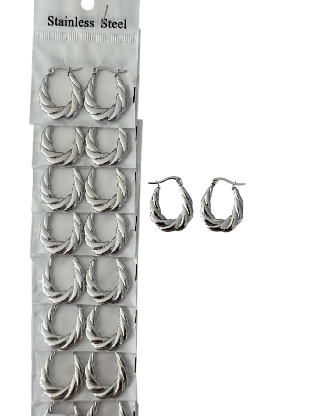 139A17 aros de acero plateado
