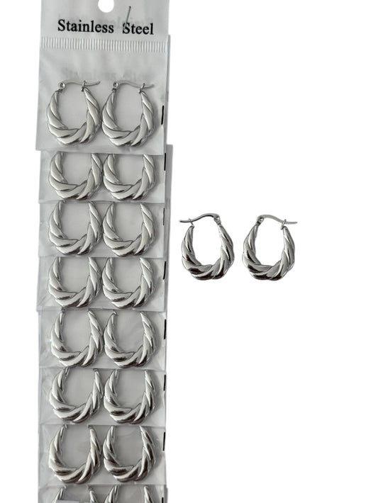 139A17 aros de acero plateado