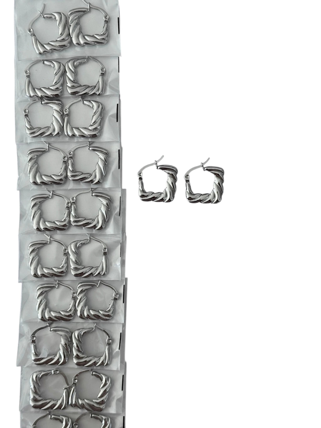 139A19 aros de acero plateado