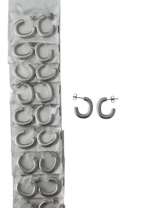 139A20 aros de acero plateado
