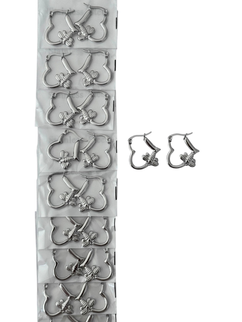 139A23 aros de acero plateado