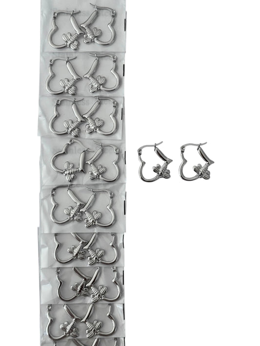 139A23 aros de acero plateado
