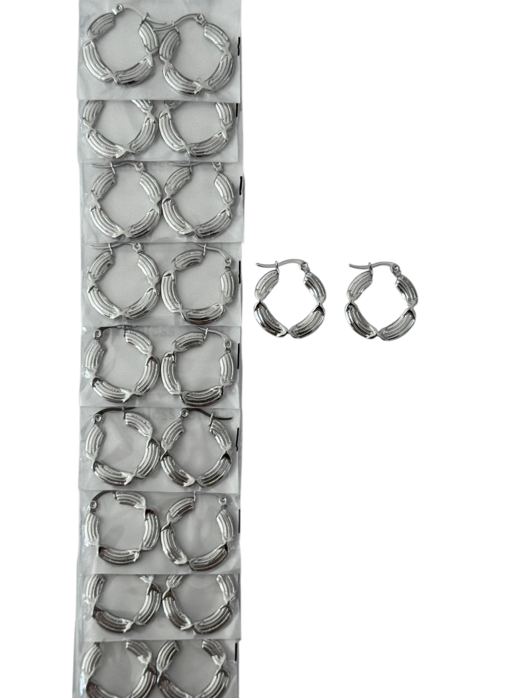 139A25 aros de acero plateado