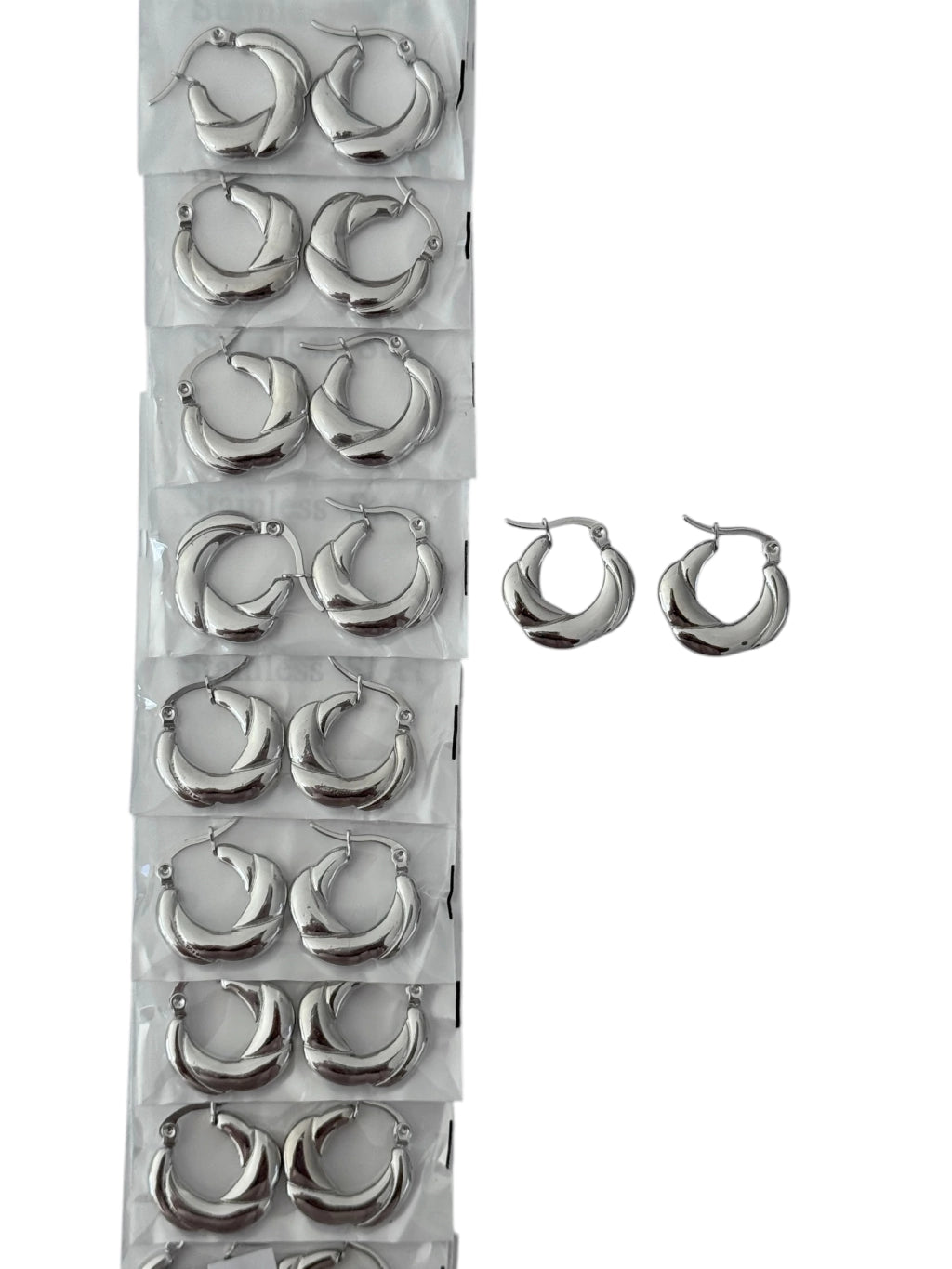 139A27 aros de acero plateado
