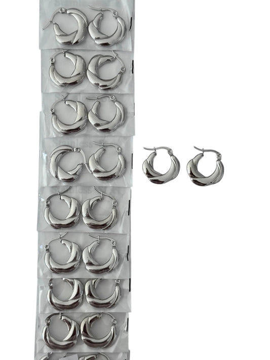 139A27 aros de acero plateado