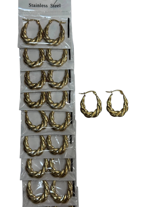 -139B17 aros de acero dorado