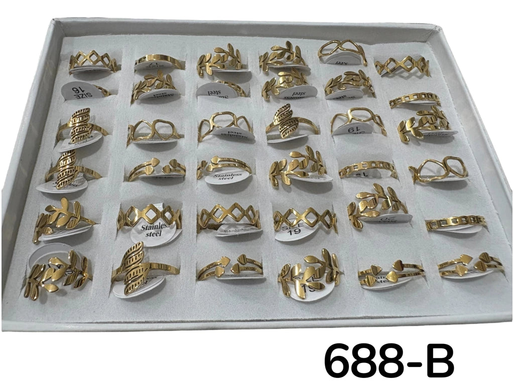 688-B anillos acero dorado x36