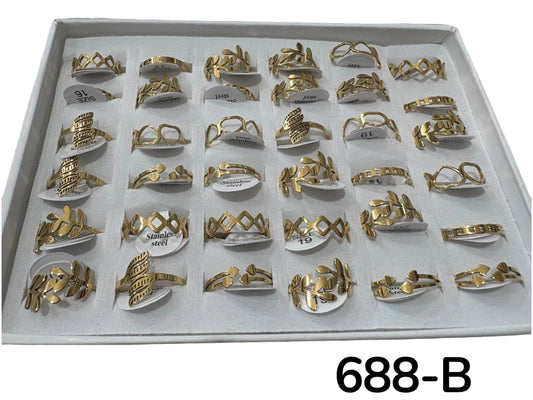 688-B anillos acero dorado x36
