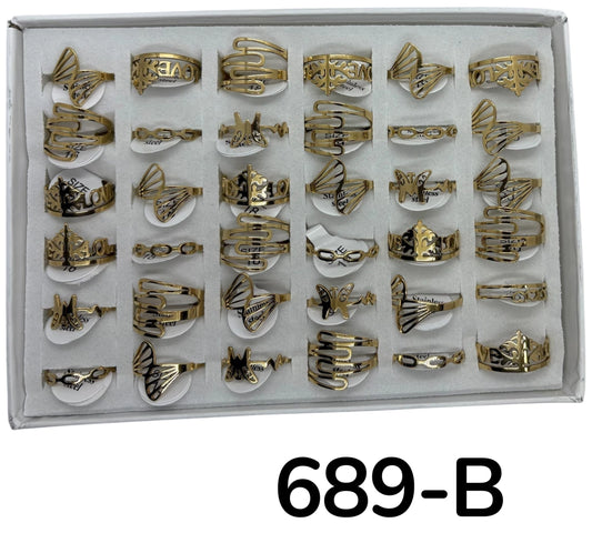 689-B anillo acero dorado x36