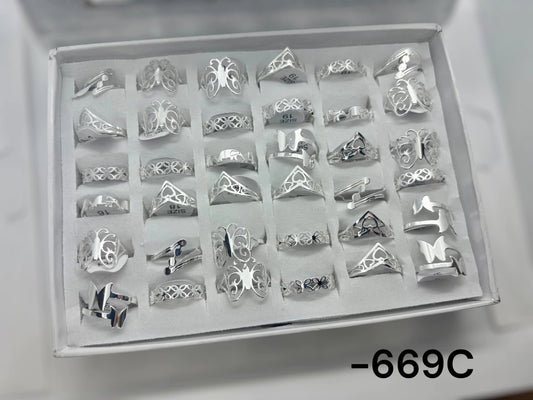 -669C anillos acero blanco x36