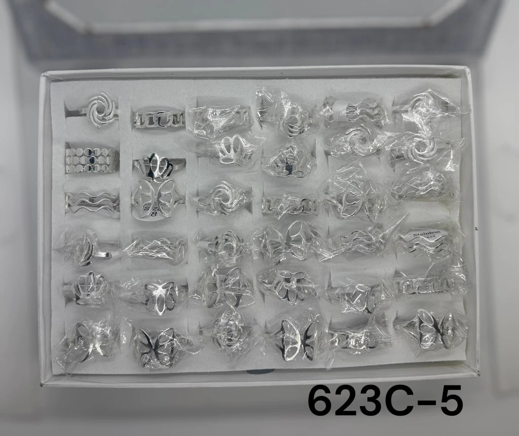 -623C-5 anillos acero blanco x36