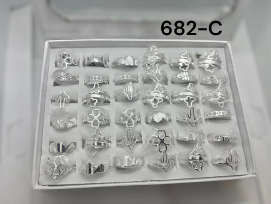 -682C anillos acero blanco x36