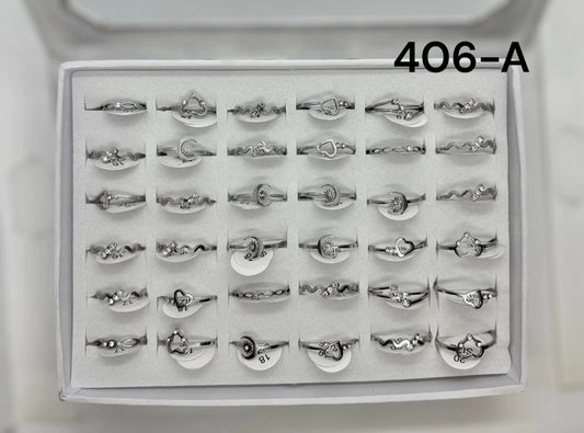-406A anillo acero plateado x36