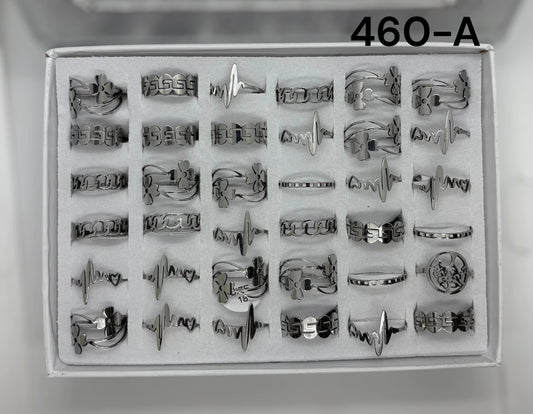 -460A anillo acero plateado x36