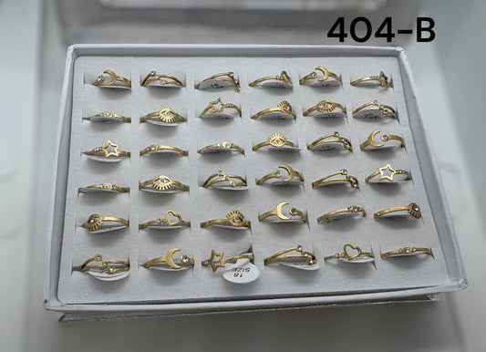 -404B anillo acero dorado x36