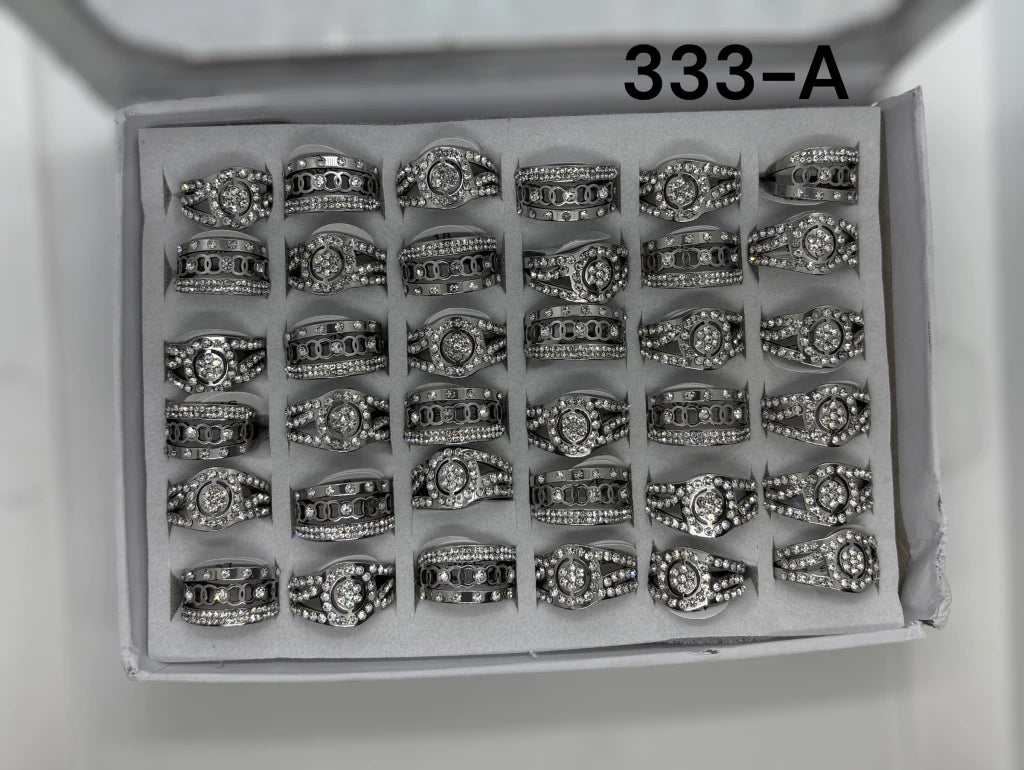 -333A anillo acero plateado x36