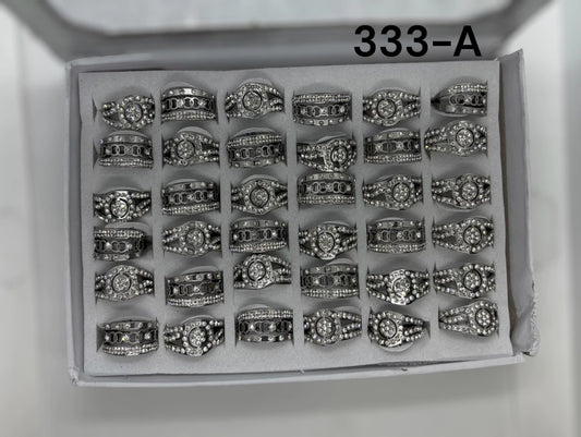 -333A anillo acero plateado x36