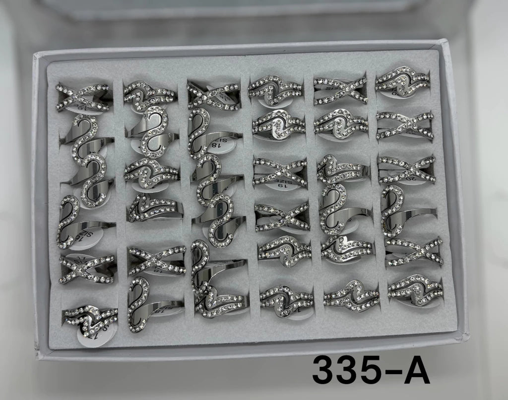 -335A anillo acero plateado x36