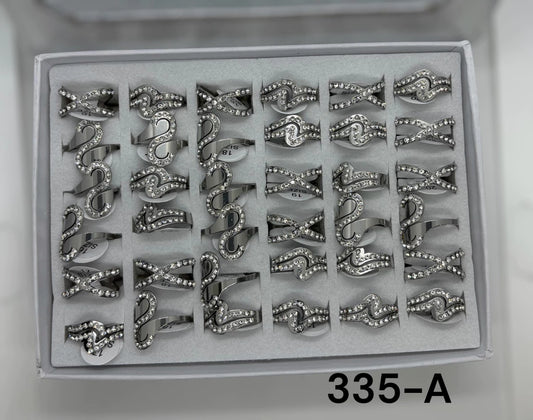 -335A anillo acero plateado x36