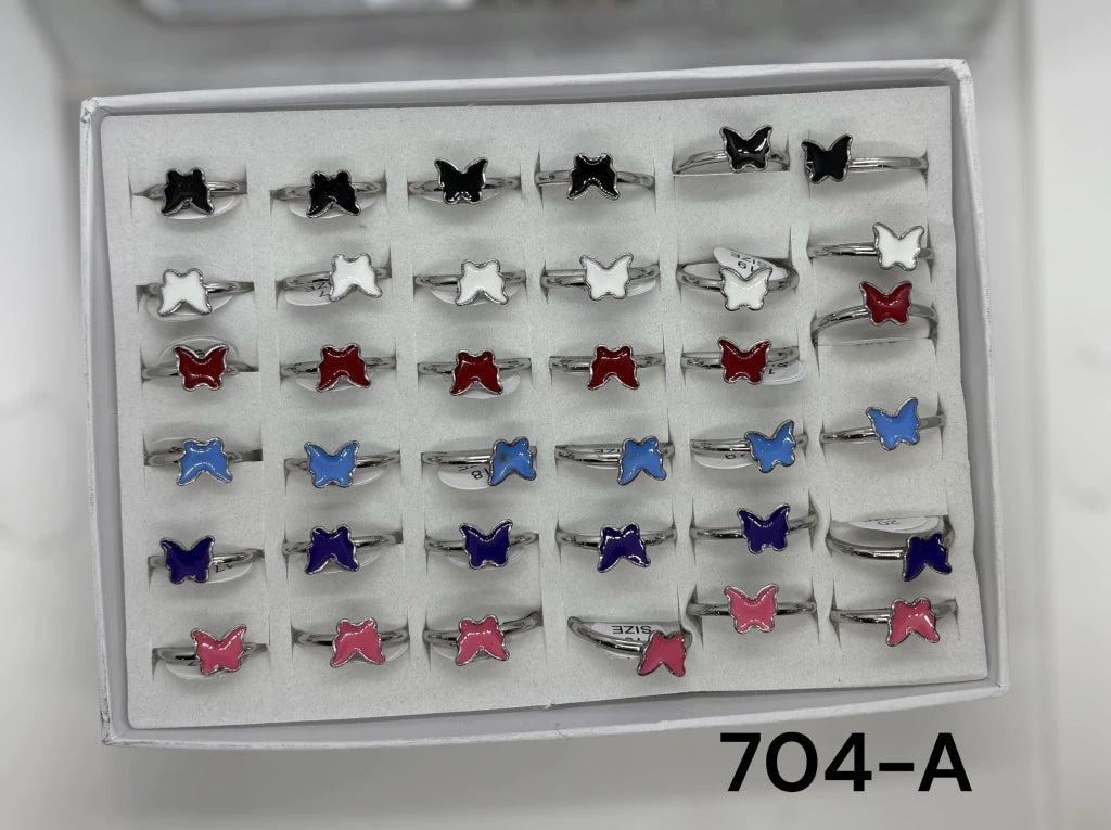 -704A anillo acero plateado x36