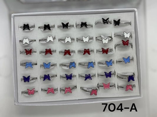 -704A anillo acero plateado x36