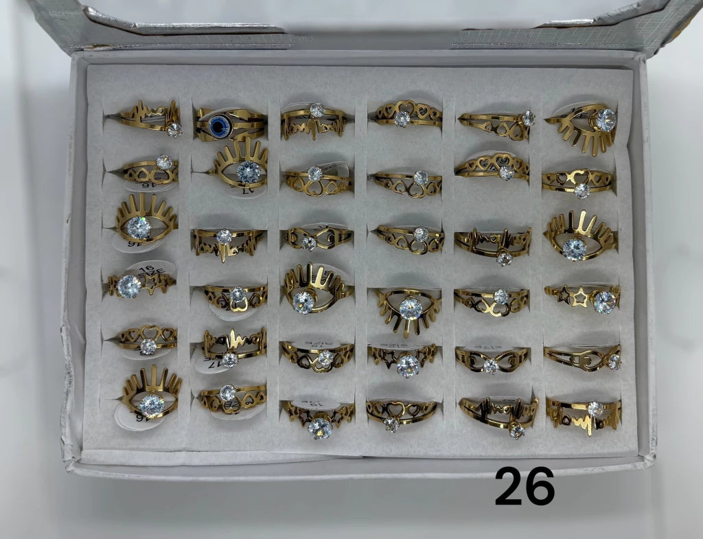 26 anillo acero dorado x36