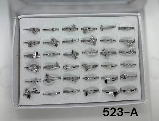 -523A anillo acero plateado x36