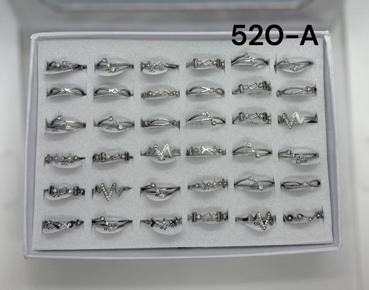 -520A anillo acero plateado x36