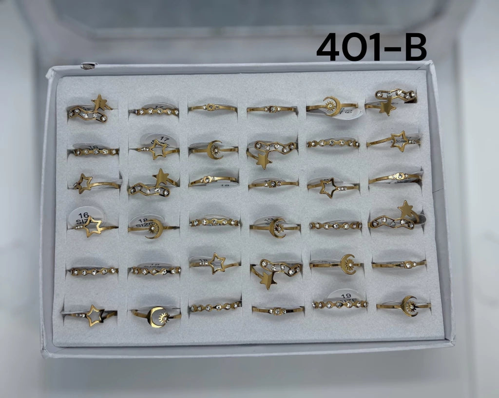 -401B anillo acero dorado x36