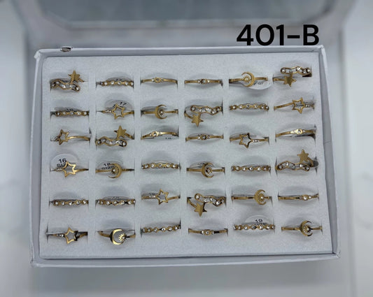 -401B anillo acero dorado x36