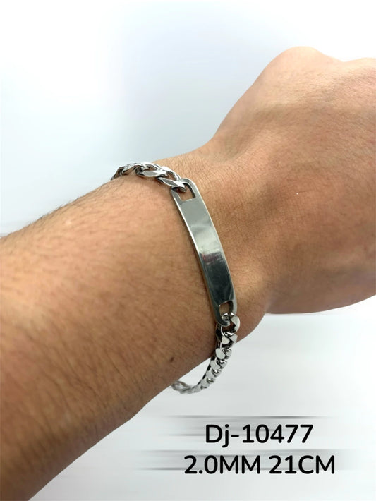 Dj-10477 2.0MM 21CM pulsera acero plateado