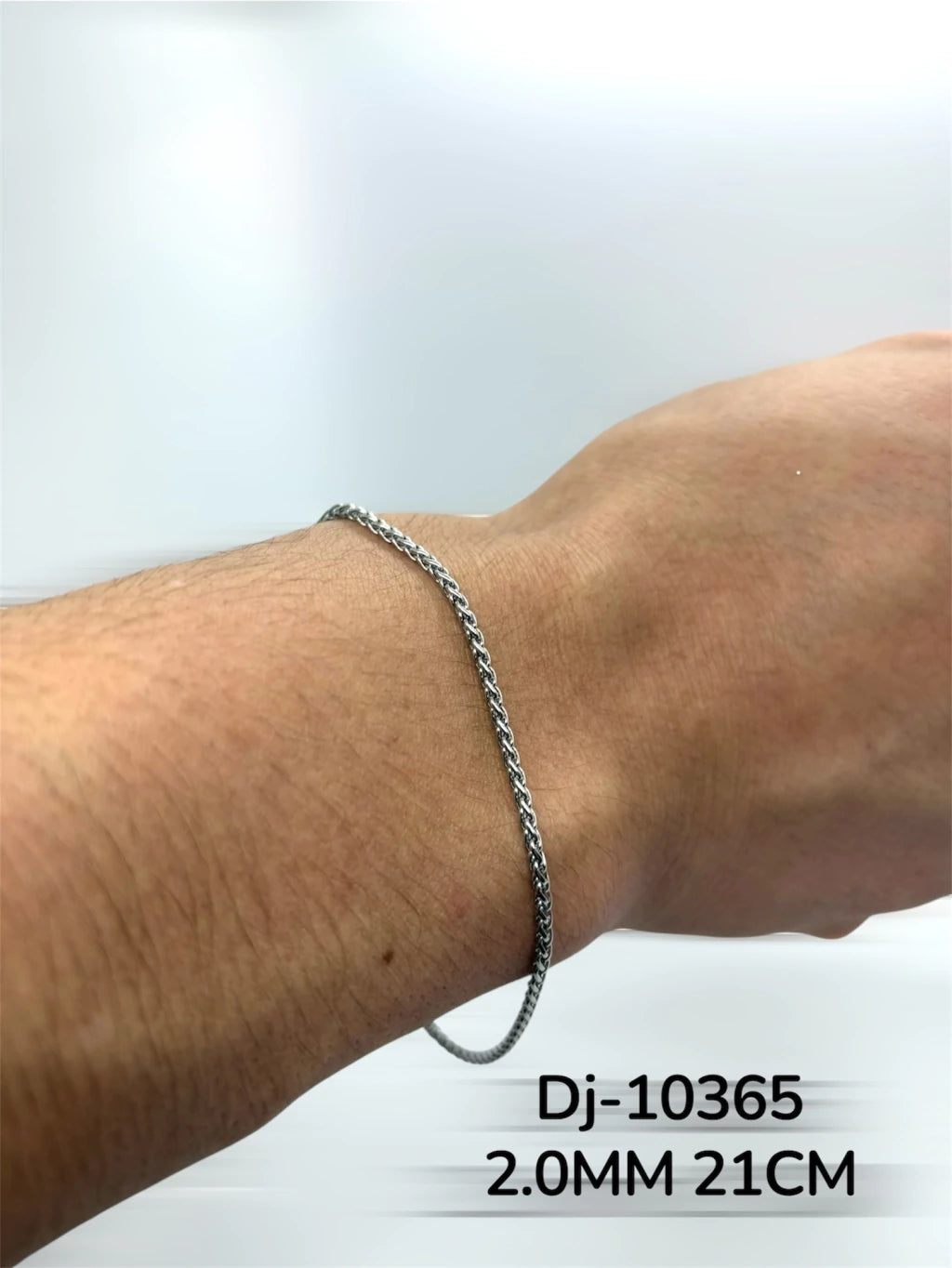 Dj-10365 2.0MM 21CM pulsera acero plateado