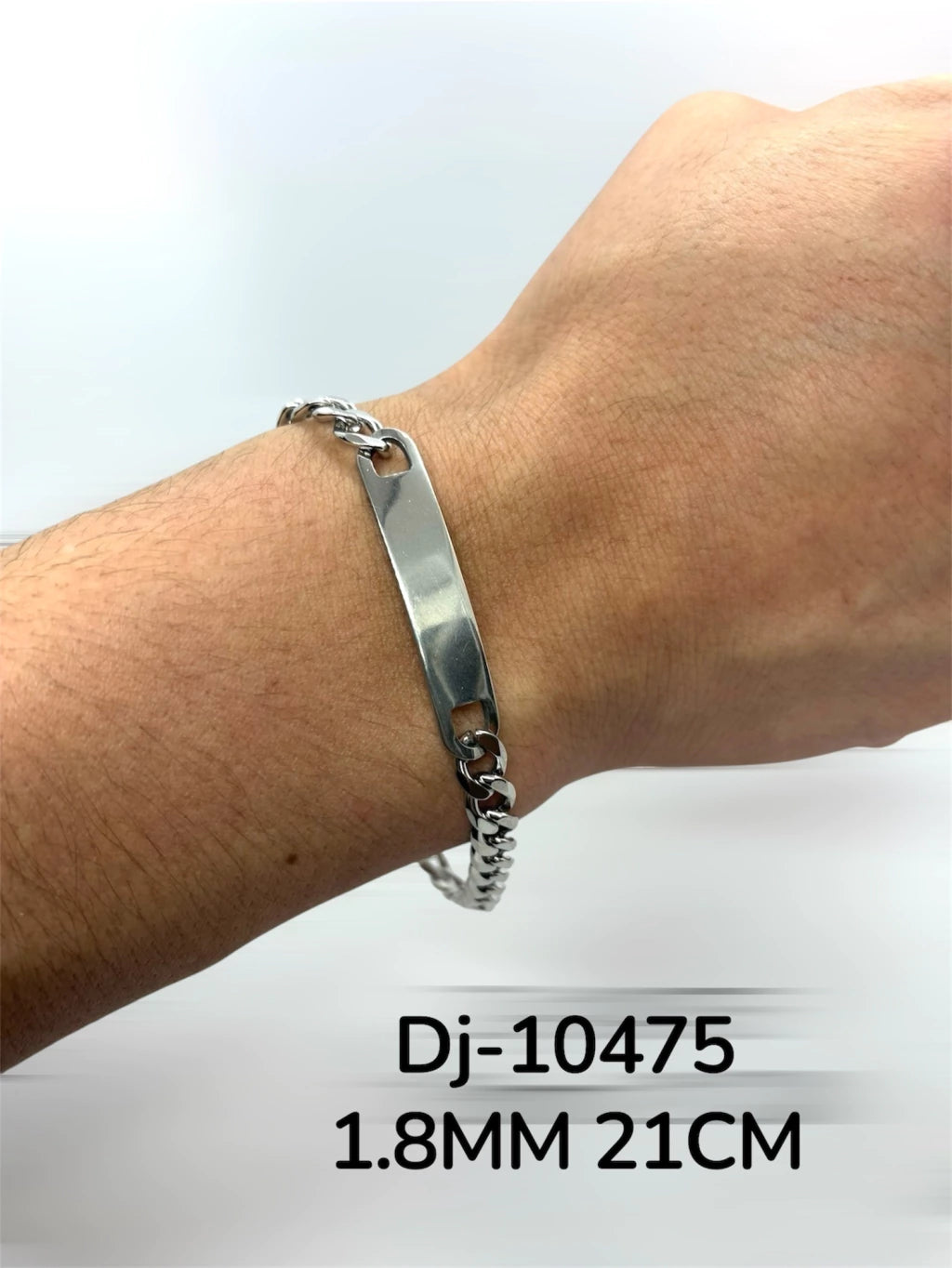 Dj-10475 1.8MM 21CM Pulsera acero plateado