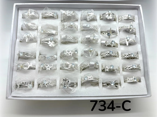 734-C anillos acero blanco