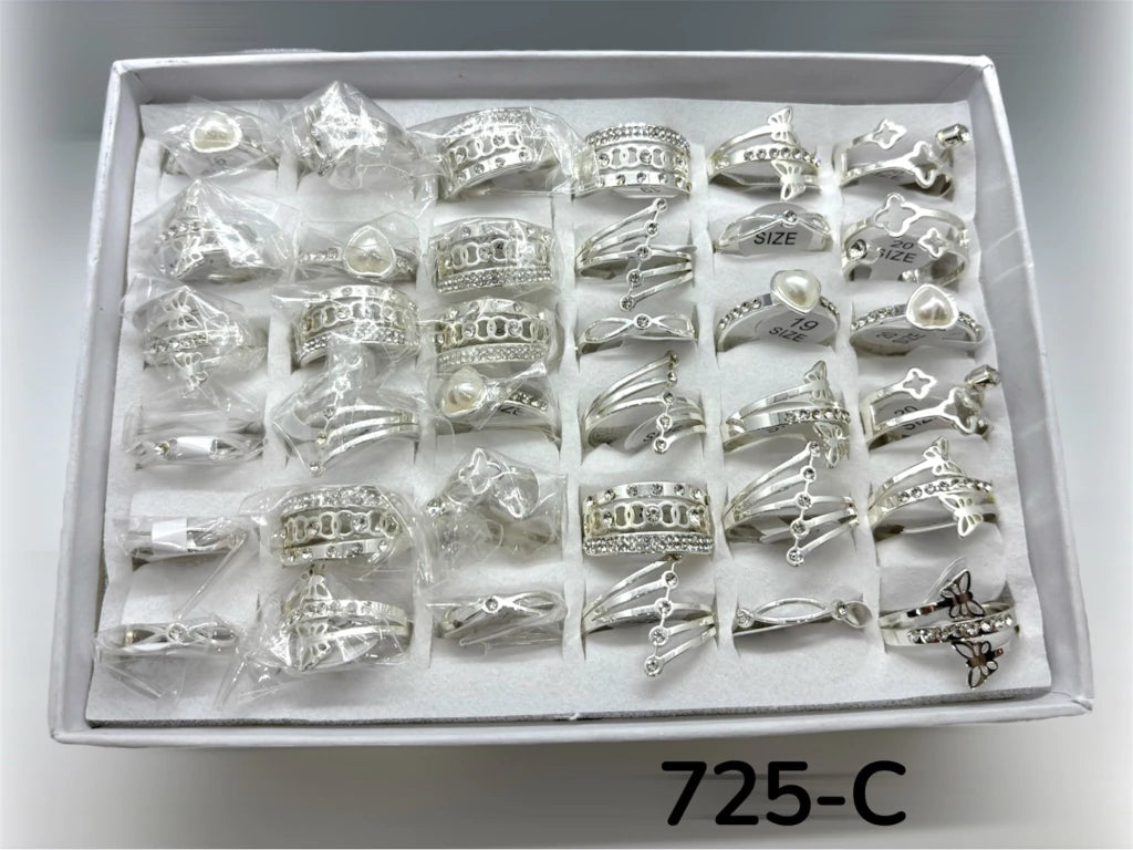 725-C anillos acero blanco