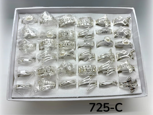 725-C anillos acero blanco
