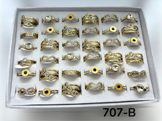 707-B anillos acero dorado